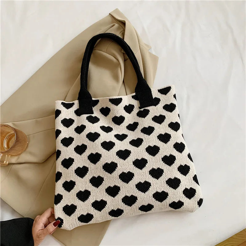 Knitted Shoulder Bag Large-capacity Casual Tote Bag
