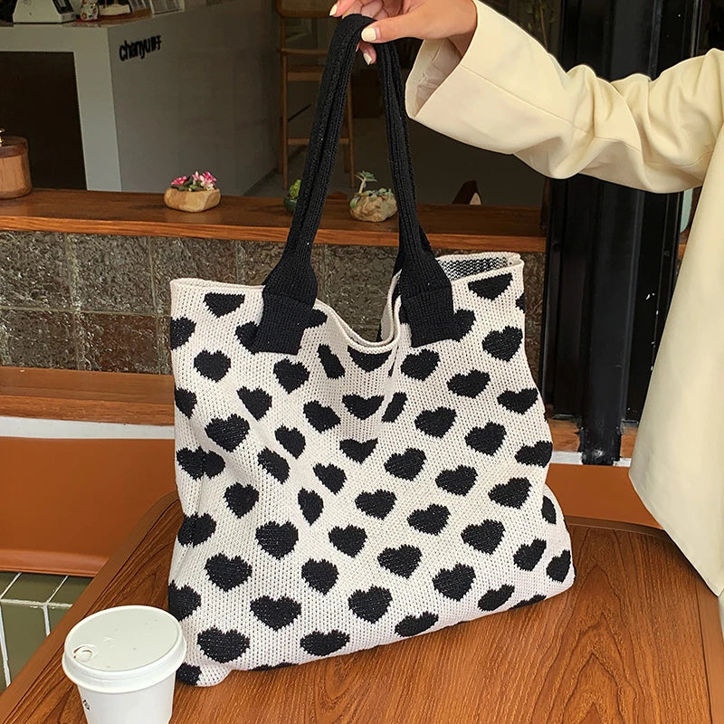 Knitted Shoulder Bag Large-capacity Casual Tote Bag