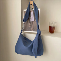 Knotted Straps Shoulder Bag Casual Nylon Underarm Bag Chains Armpit Handbag