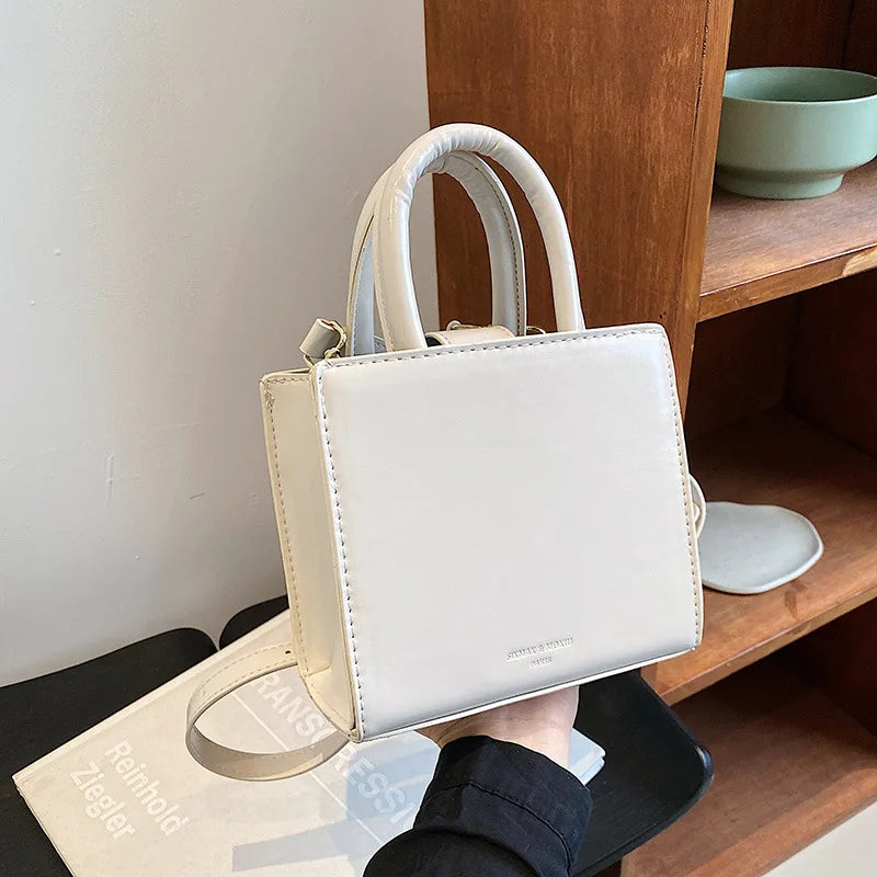 Korean Style Small Tote Bag Solid Crossbody Bags For Women