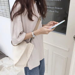 Korea Large Capacity Shoulder Canvas Bag Women's Tote Bag