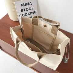 Korea Large Capacity Shoulder Canvas Bag Women's Tote Bag