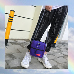 Korea Harajuku Letter Shoulder Bag Plaid Y2K Large Size Casual Women
