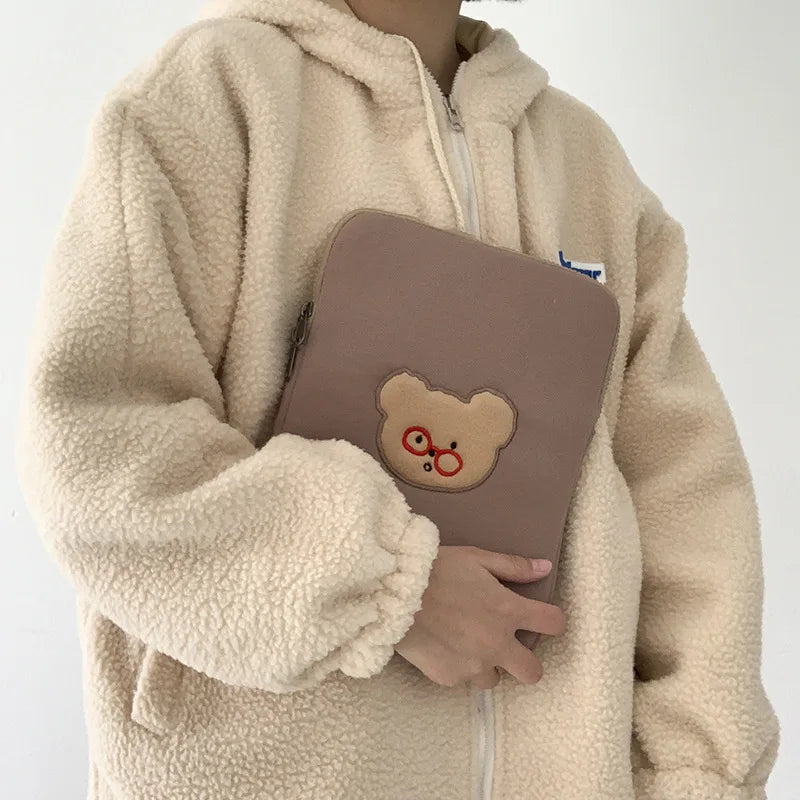 Cartoon Bear Laptop Case Bag for iPad Pro 9.7 10.8 11 Inch