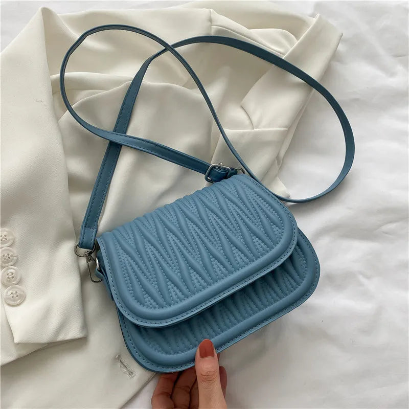 Korea Style Casual Crossbody Bags Women Embroidery Plaid Shoulder Bag