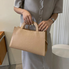Korea Style Women Shoulder Bag Solid Pu Leather Handbags