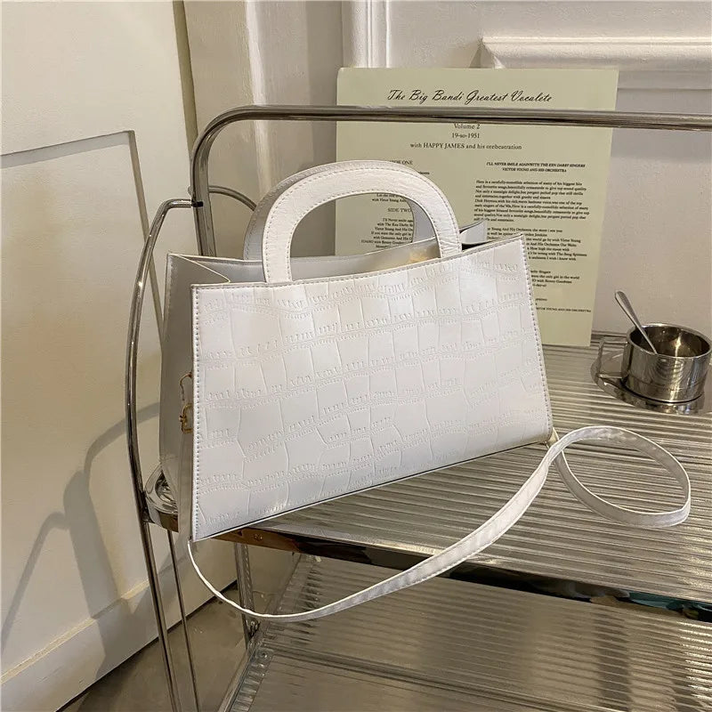 Korea Style Women Shoulder Bag Solid Pu Leather Handbags
