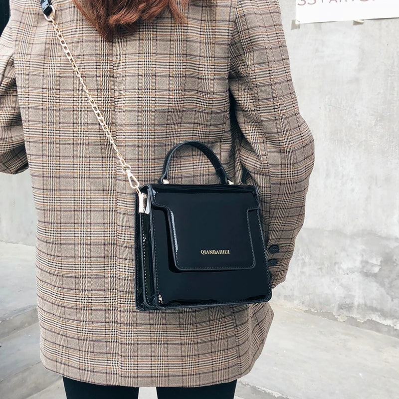Korea Crossbody Bags Women PU Leather Shoulder Handbag Small Square Women Bag