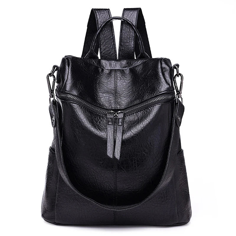 Wild Shoulder Travel Backpack Women Waterproof PU Leather Backpacks