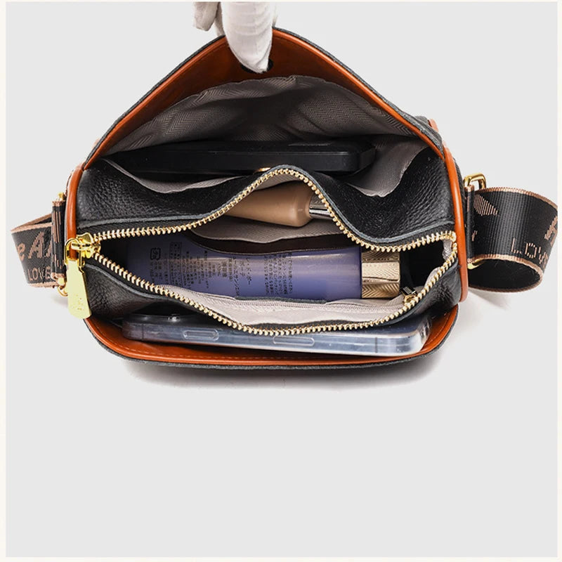 Vintage Leather Crossbody Tote Shoulder Bag