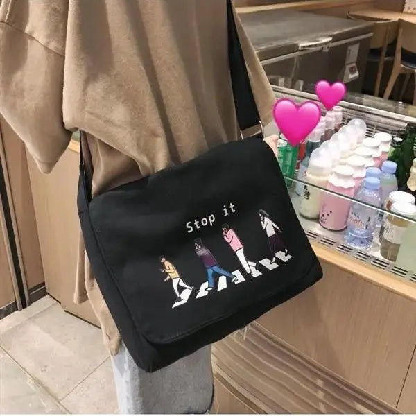 Harajuku Crossbody Bag for Women Large Capacity Handbag Shoulder Messenger Bag