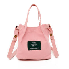 Canvas Shoulder Bag Zipper Women Messenger Bag Handbag Tote