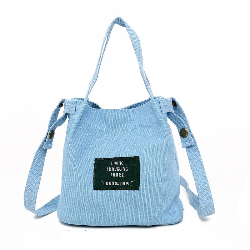 Canvas Shoulder Bag Zipper Women Messenger Bag Handbag Tote