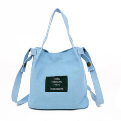 Canvas Shoulder Bag Zipper Women Messenger Bag Handbag Tote
