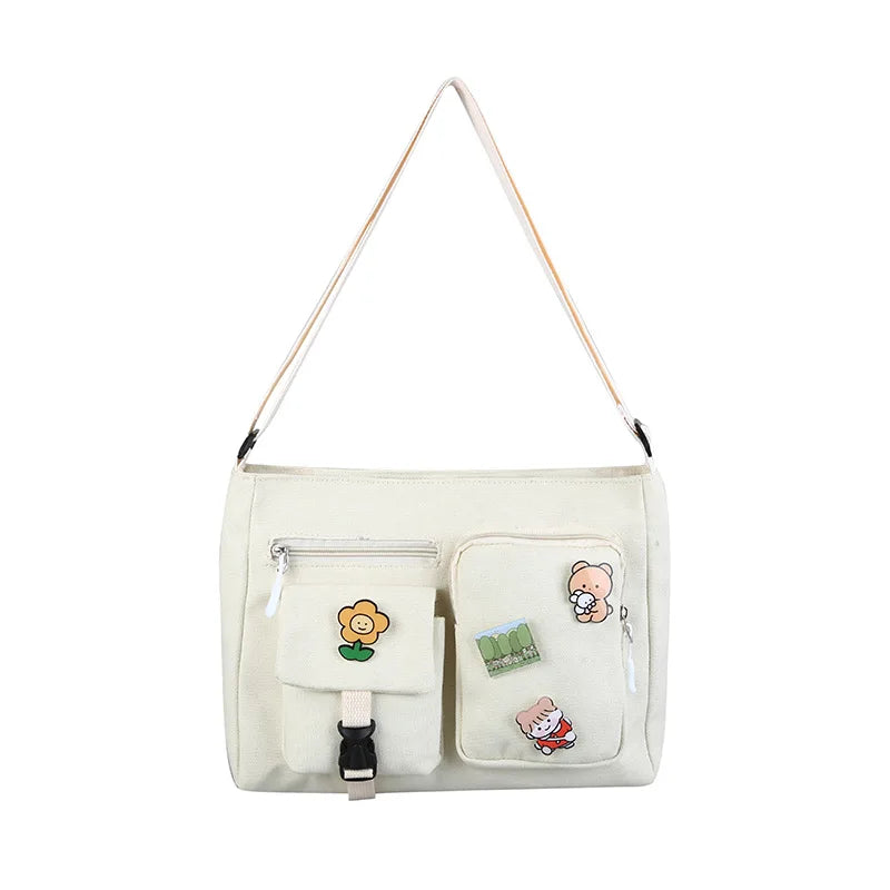 Canvas Shoulder Crossbody Bags for Women Large Satchel Messenger Handbag