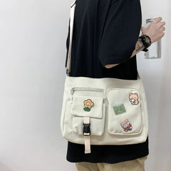 Canvas Shoulder Crossbody Bags for Women Large Satchel Messenger Handbag