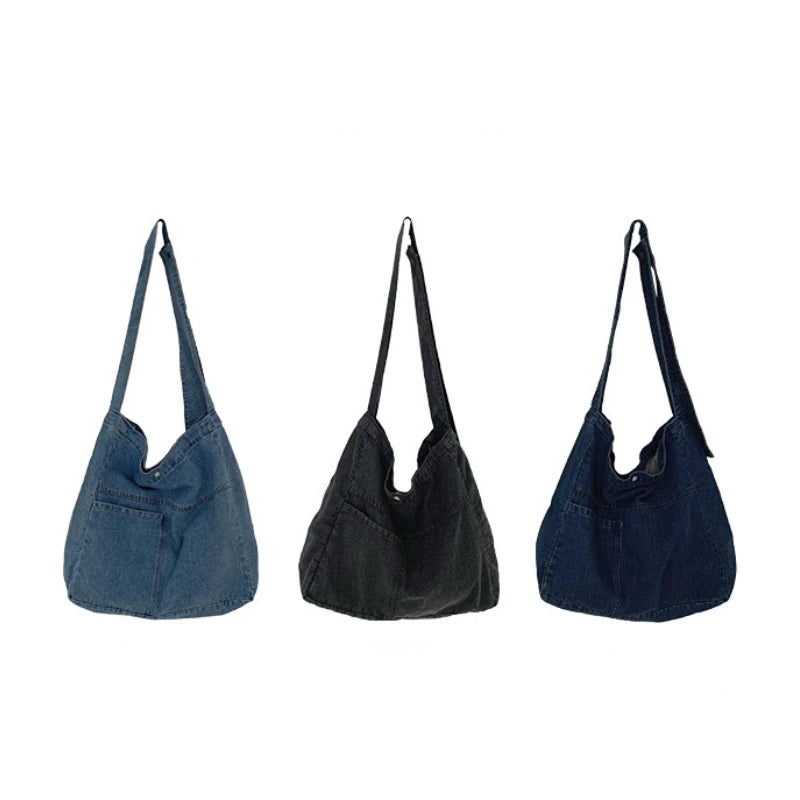 Canvas Shoulder Crossbody Women's Bag Denim Girl Students Messenger Book Bag