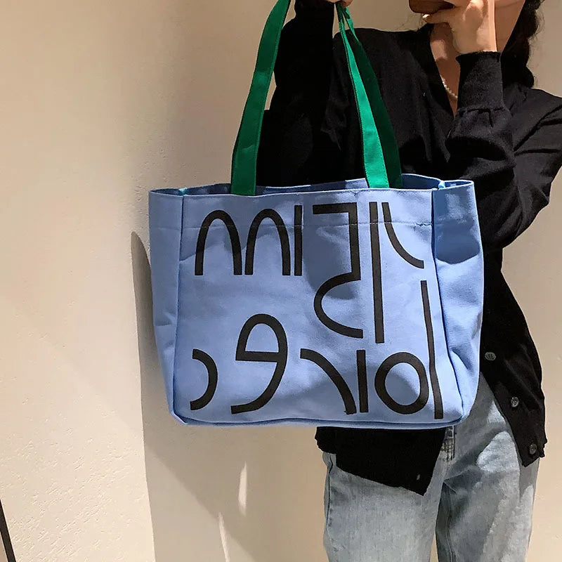 Canvas Tote Bag Large-capacity Crossbody Shoppi