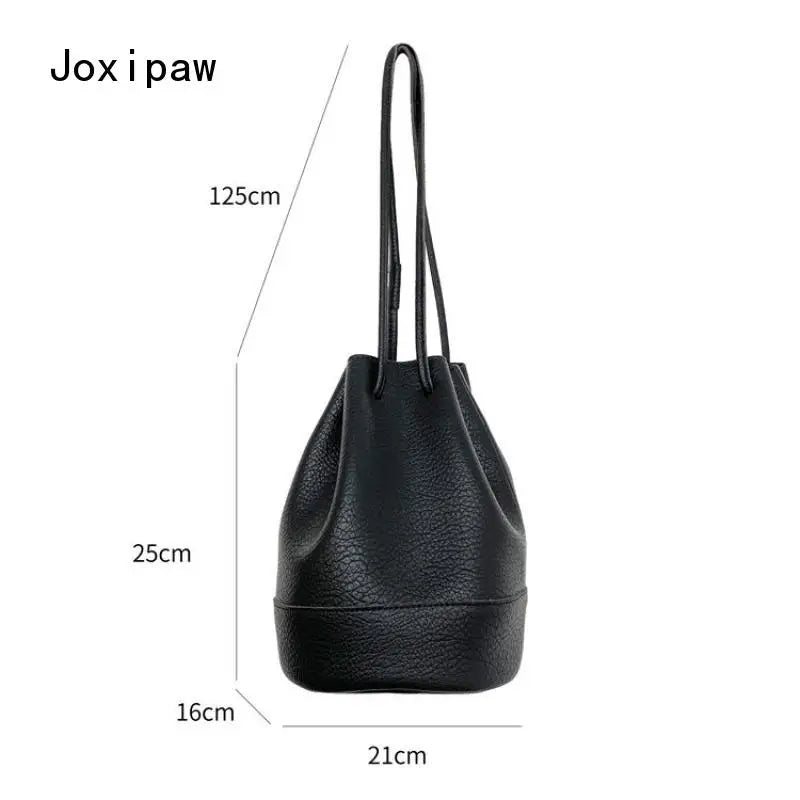 Vintage Mini Bucket Bag Pleated Crossbody Bag