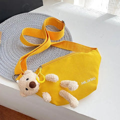 Yellow Bear Chest Pack Bag Canvas Waist Bag