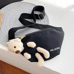 Yellow Bear Chest Pack Bag Canvas Waist Bag