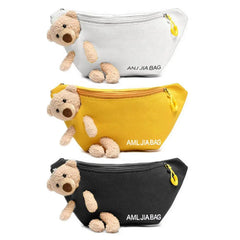 Yellow Bear Chest Pack Bag Canvas Waist Bag