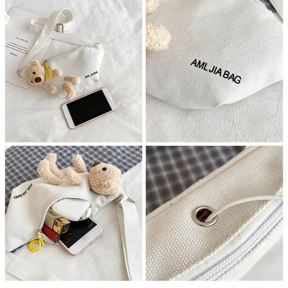 Yellow Bear Chest Pack Bag Canvas Waist Bag