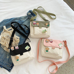 Canvas Shoulder Bag for Women - Japanese Handbag for Travel
