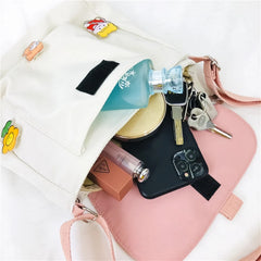 Canvas Shoulder Bag for Women - Japanese Handbag for Travel