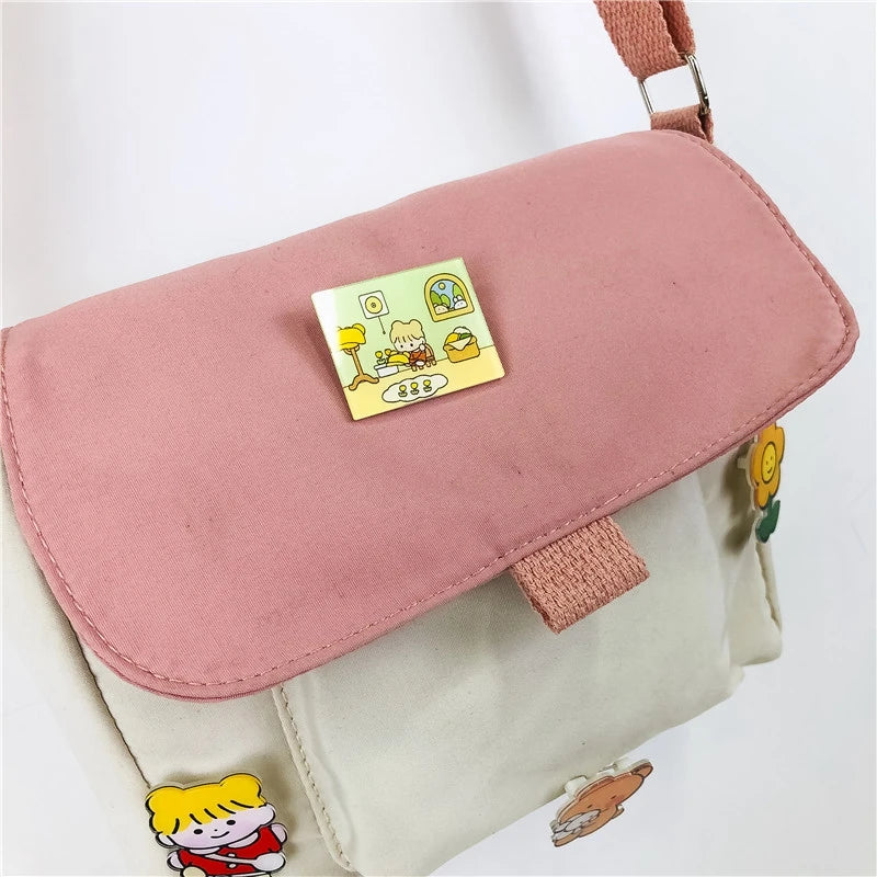Canvas Shoulder Bag for Women - Japanese Handbag for Travel