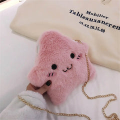 Plush Fur Chain Messenger Bag Girl Shoulder Handbag