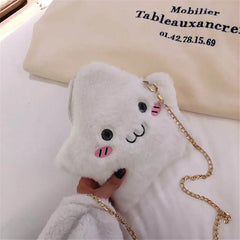 Plush Fur Chain Messenger Bag Girl Shoulder Handbag