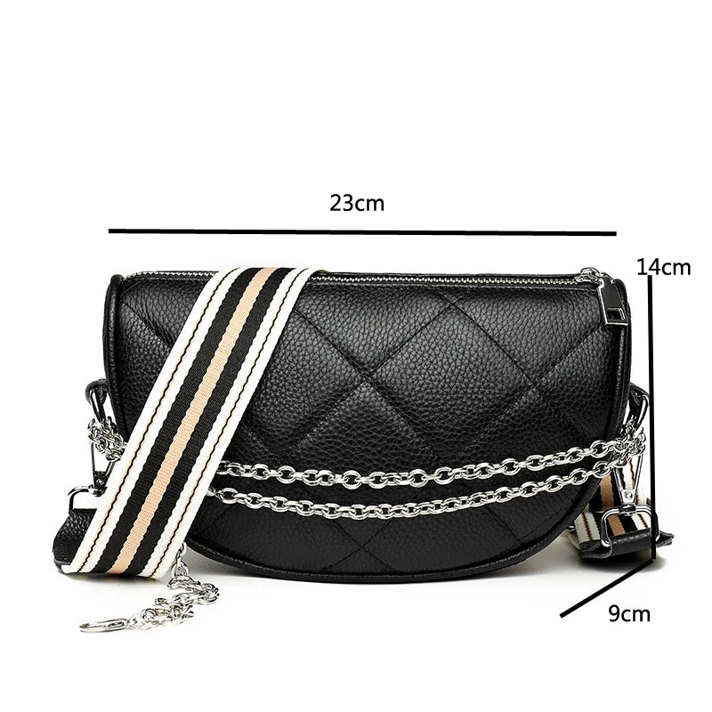 Leather Evening Lady Chain Sling Handbag Casual Shoulder Bag