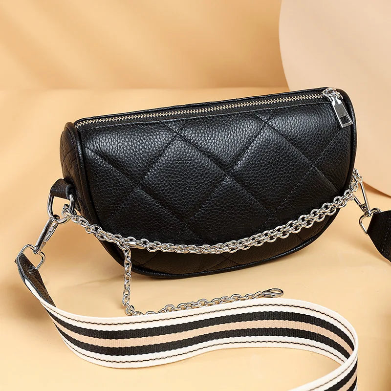 Leather Evening Lady Chain Sling Handbag Casual Shoulder Bag