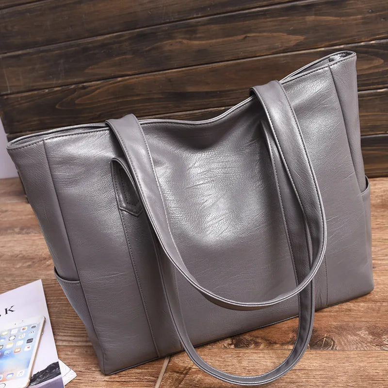 PU Leather Bucket Tote Bag Handbag Shoulder Bags for Women