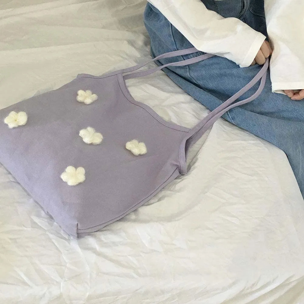 Flowers Shoulder Bags Women Underarm Canvas Bag