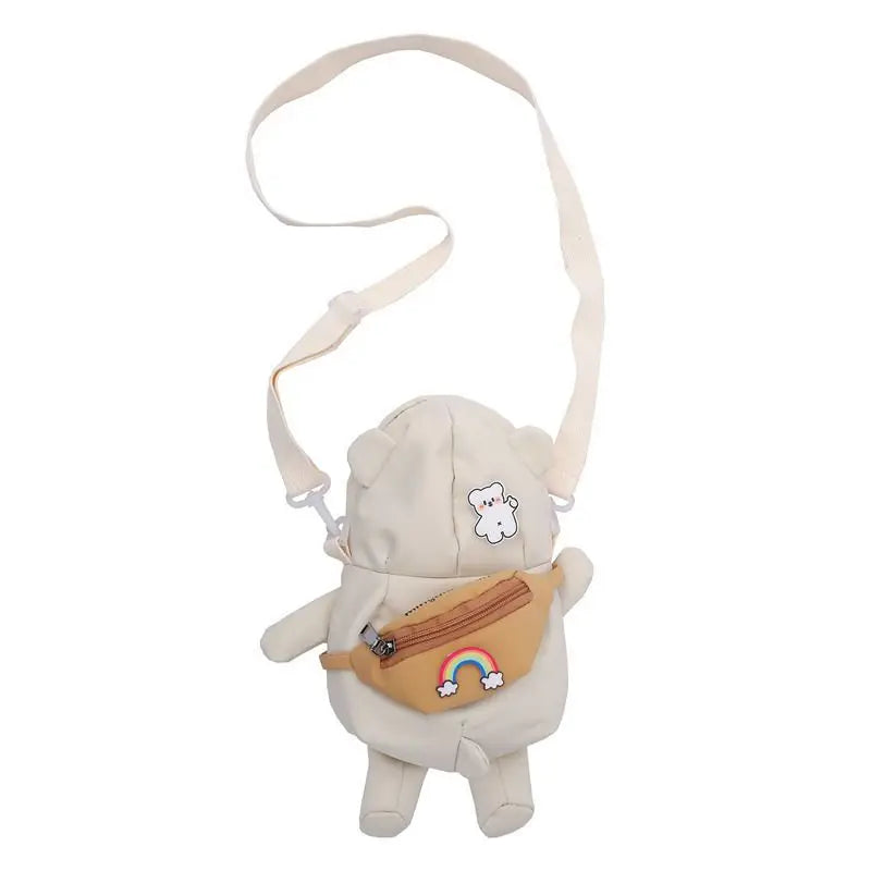 Girl Bear Small Bag Female Cartoon Messenger Bag Doll Shoulder Bag Fanny Packs