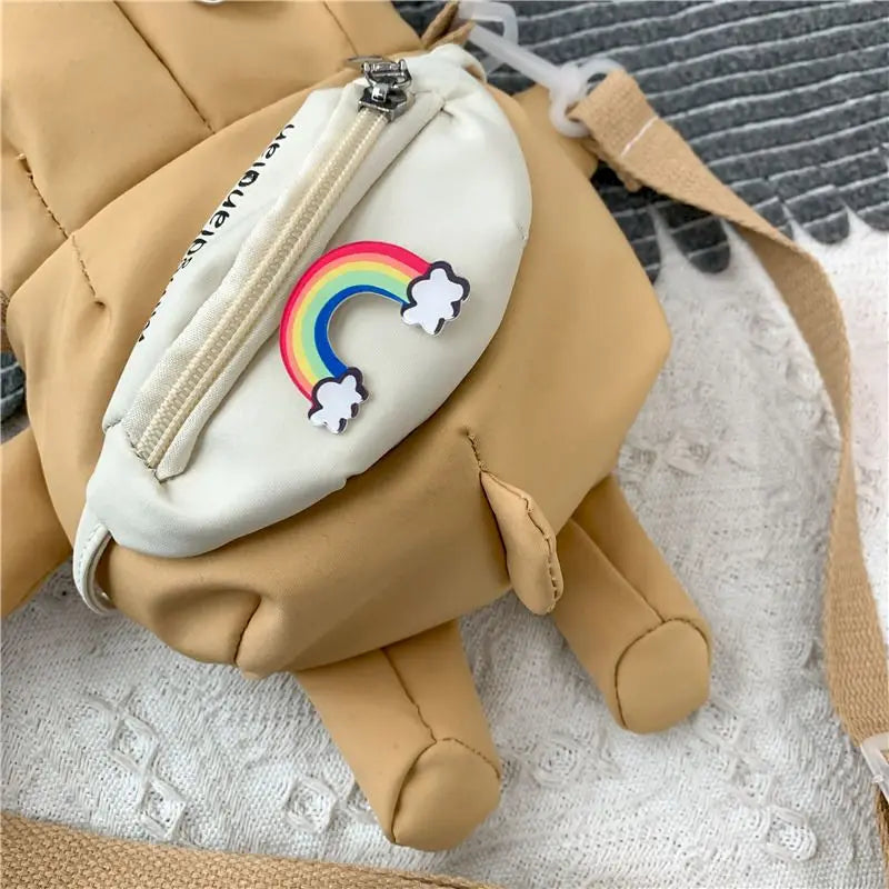 Girl Bear Small Bag Female Cartoon Messenger Bag Doll Shoulder Bag Fanny Packs