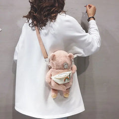 Girl Bear Small Bag Female Cartoon Messenger Bag Doll Shoulder Bag Fanny Packs