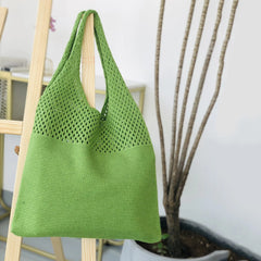 Hollow Woven Women Shoulder Bags Knitting Handbags Large Capacity Tote Bag