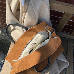 Brown Crossbody Tote Bag Women Large-capacity Shoulder Handbag