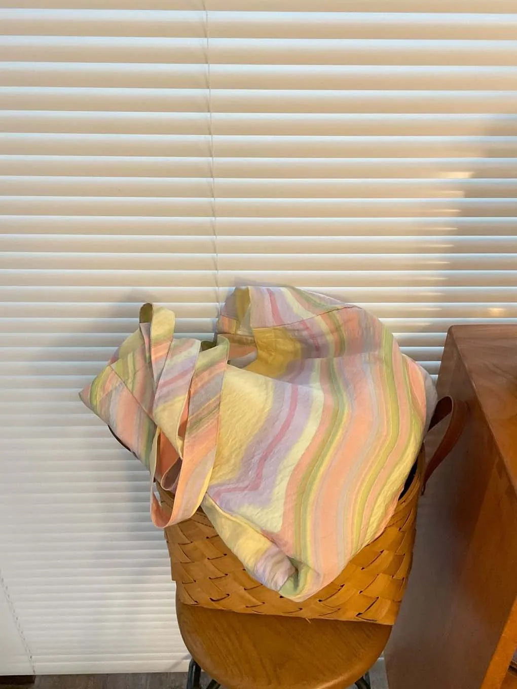 Rainbow Striped Shoulder Bag Tote Handbag