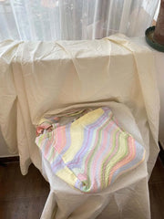Rainbow Striped Shoulder Bag Tote Handbag