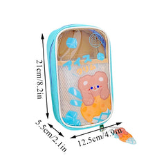 Large Capacity Pencil Case Transparent Stationery Bag Cartoon Pencil Box