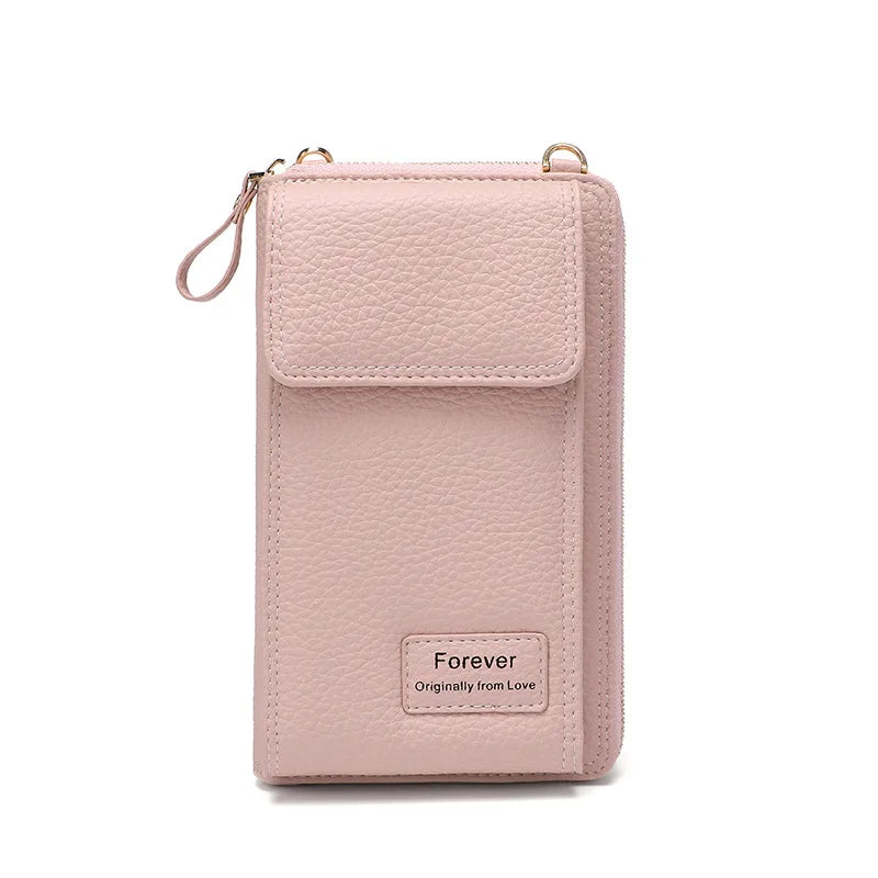 Litchi Stria Function Cellphone Pocket Wallet Shoulder Bag