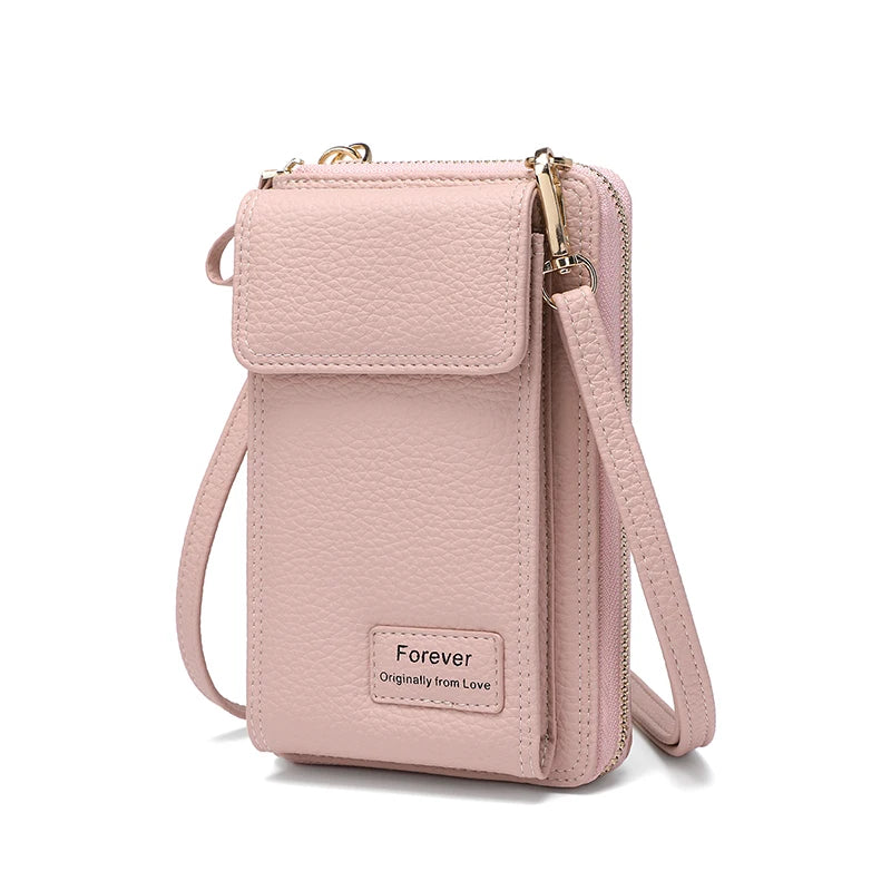 Litchi Stria Function Cellphone Pocket Wallet Shoulder Bag