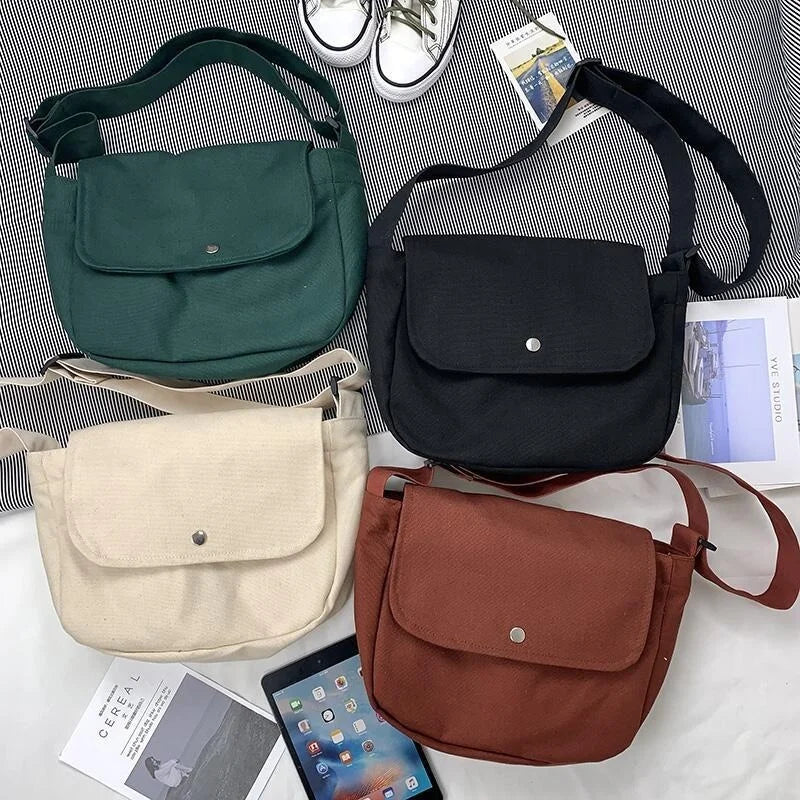 Mori Casual Messenger Bag Canvas Shoulder Bag Student Retro Women's Bag