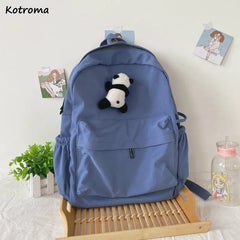 Mori-girl Backpacks Solid School Couple Large Capacity Waterproof Nylon Bags