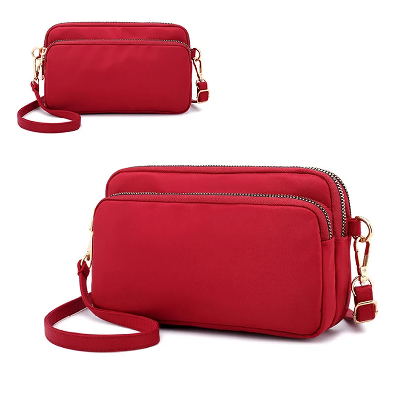 Waterproof Nylon Crossbody Bag Multi-layer Mother Shoulder Travel Messenger Hand