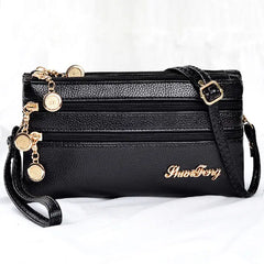 Layer Ladies Hand Bags Clutch Wallet Soft Pu Leather Small Crossbody Bags
